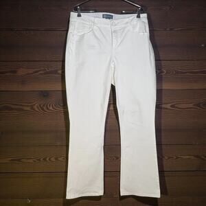 Democracy Women's Size 16W AbSolution Jeans White Mid-rise Straight Leg 5-Pocket